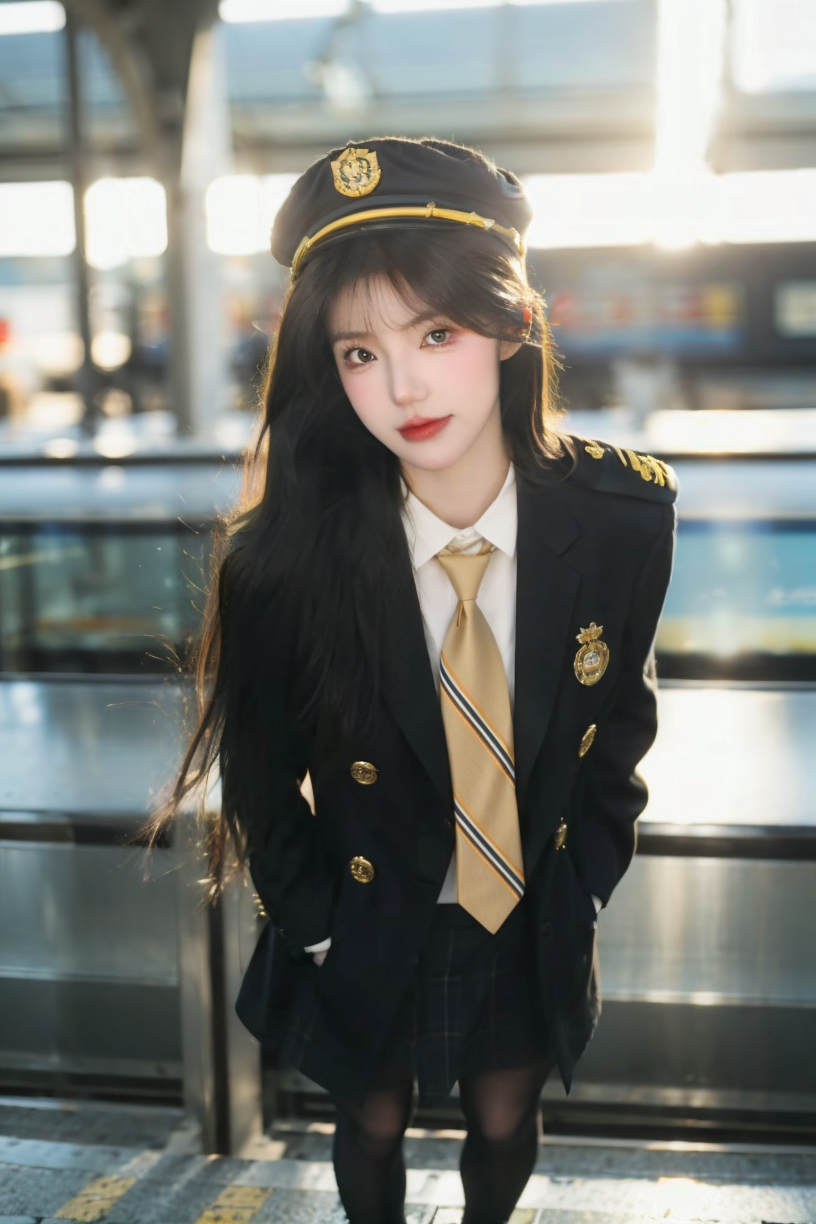 11613-2704989385-looking at viewer,  (blurry background_1.5), _lora_xx01_0.9_,1girl,  _lora_AI_hanvy_0.3_,  glossy skin,  uniform, from above,nec.png